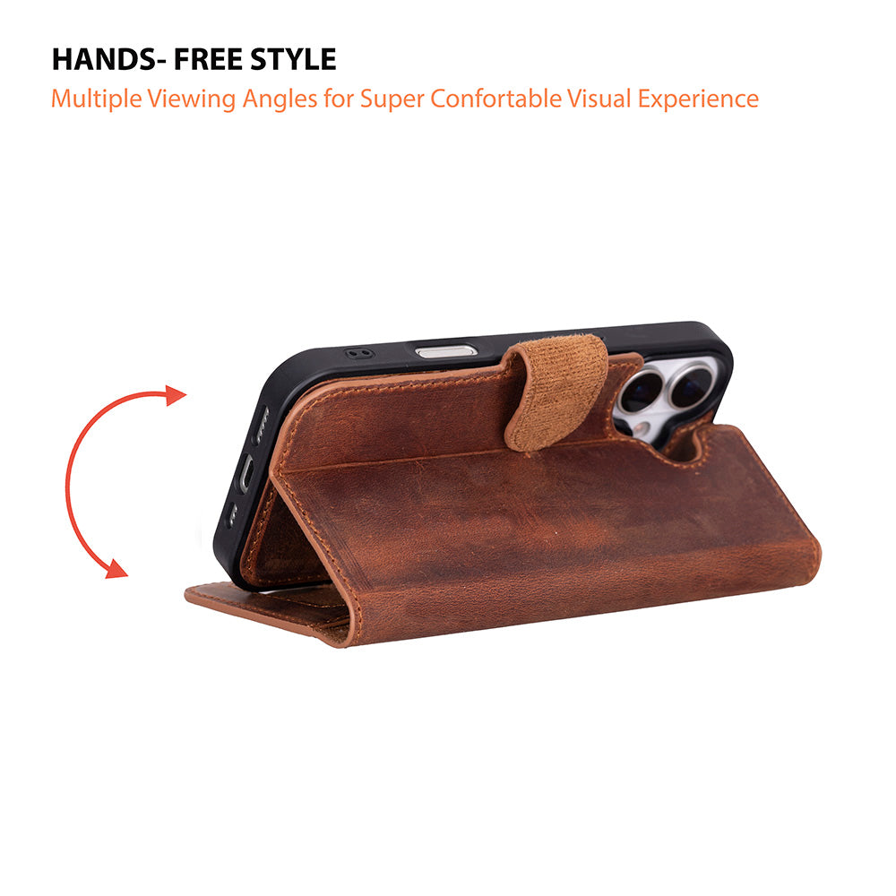 Detachable Leather iPhone Wallet Case with Card Slots