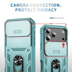Heavy Duty iPhone Case Sliding Camera Cover Ring Stand