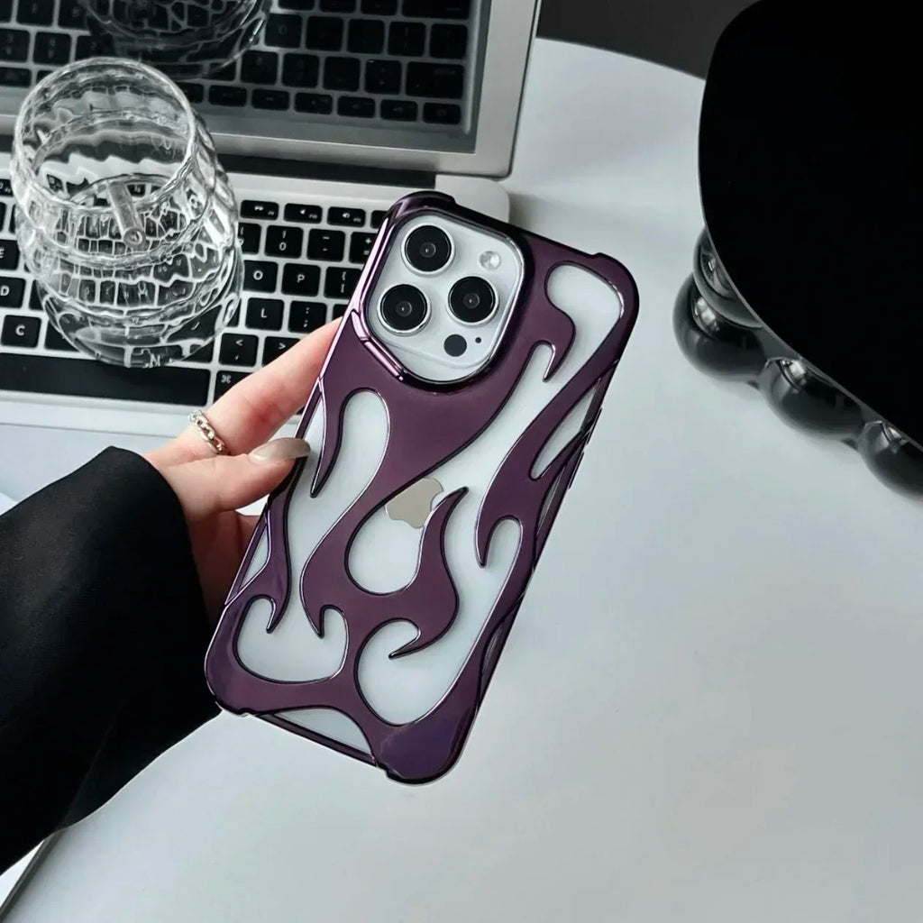 Metallic Flame Open Back iPhone Case