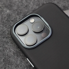Two Tone Textured iPhone Case with Leather Panel and Metal Style Camera Frame
