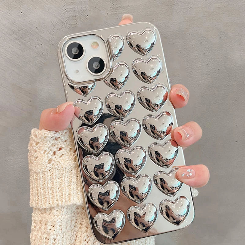 Puffy Heart Pattern iPhone Case