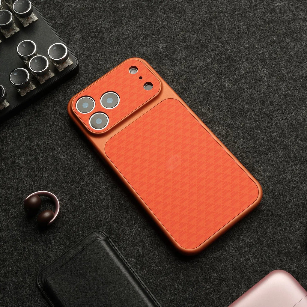 Geometric Pattern iPhone Case with Built In Camera Lens Cover and Raised Camera Frame