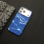Ocean Wave Art iPhone Case with Metal Style Camera Frame and Lens Guard