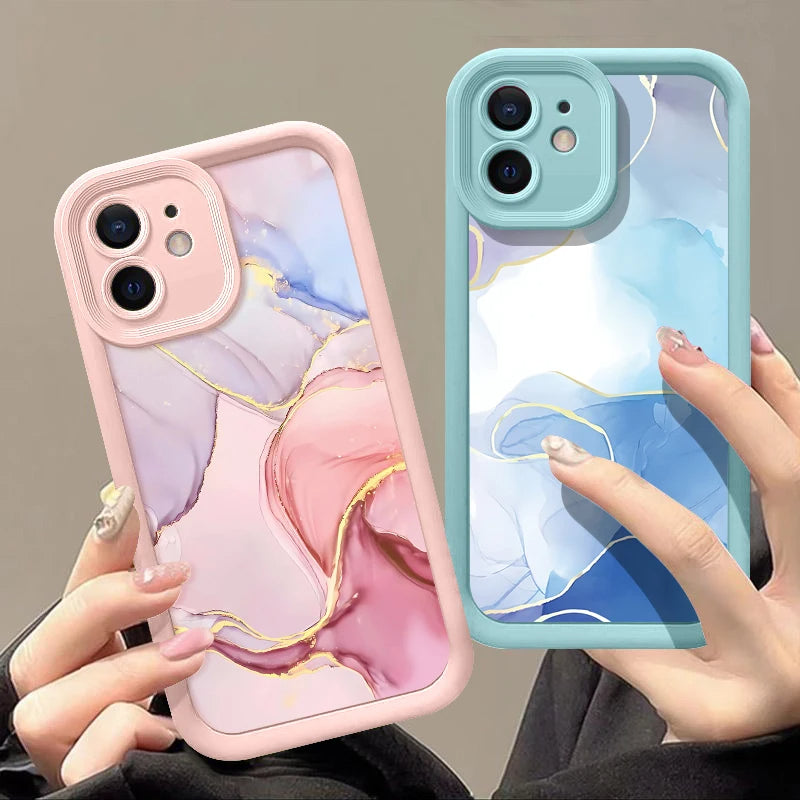 Marble art anti slip iPhone Case