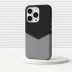 Two-Tone Leather iPhone Case with Stitched Detail & Camera Protection