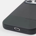 Two Tone Textured iPhone Case with Leather Panel and Metal Style Camera Frame