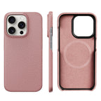 Premium Grain Leather Look iPhone Case Open Edge Design with Exposed Buttons