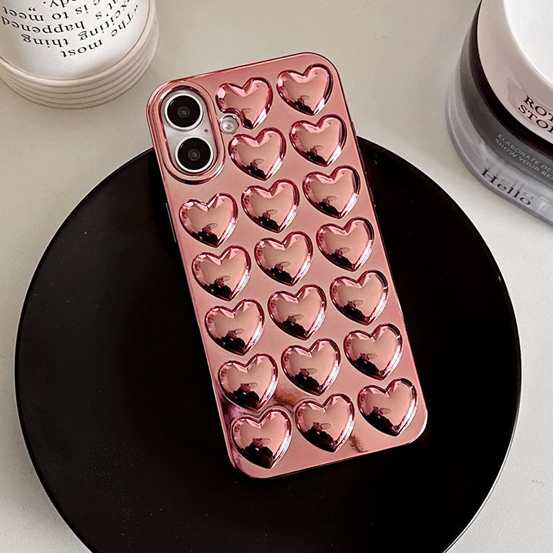 Puffy Heart Pattern iPhone Case