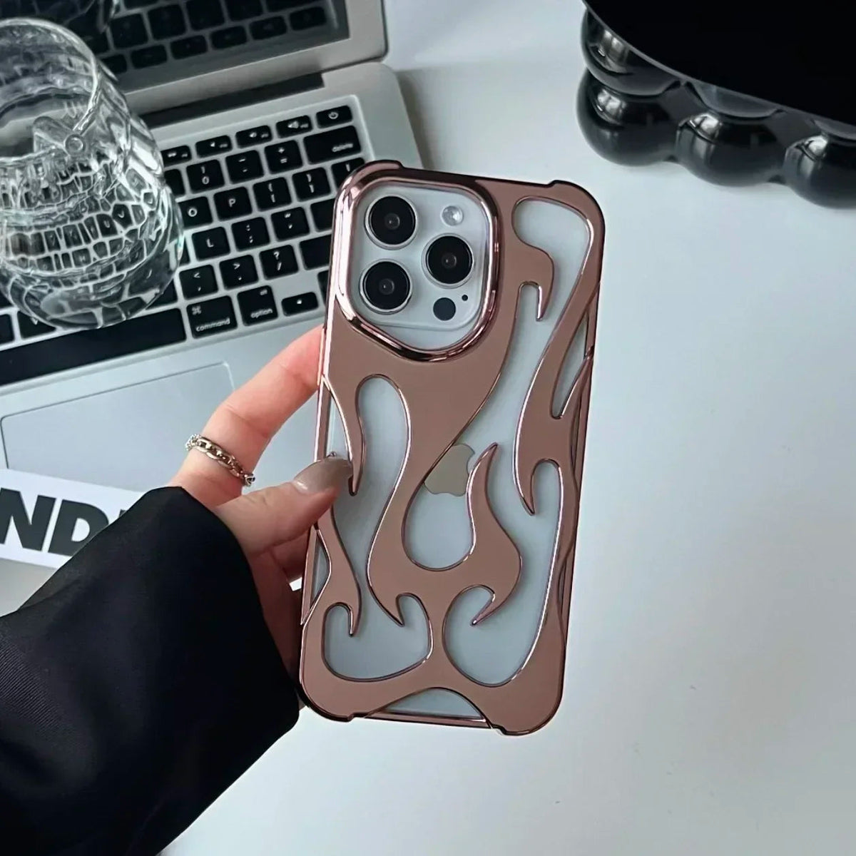 Metallic Flame Open Back iPhone Case