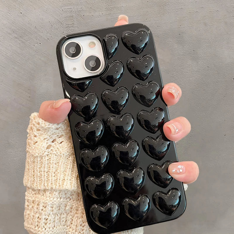 Puffy Heart Pattern iPhone Case