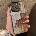 Rusty Peeling Paint iPhone Case with Metal Camera Lens Guard