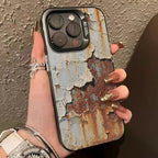 Rusty Peeling Paint iPhone Case with Metal Camera Lens Guard