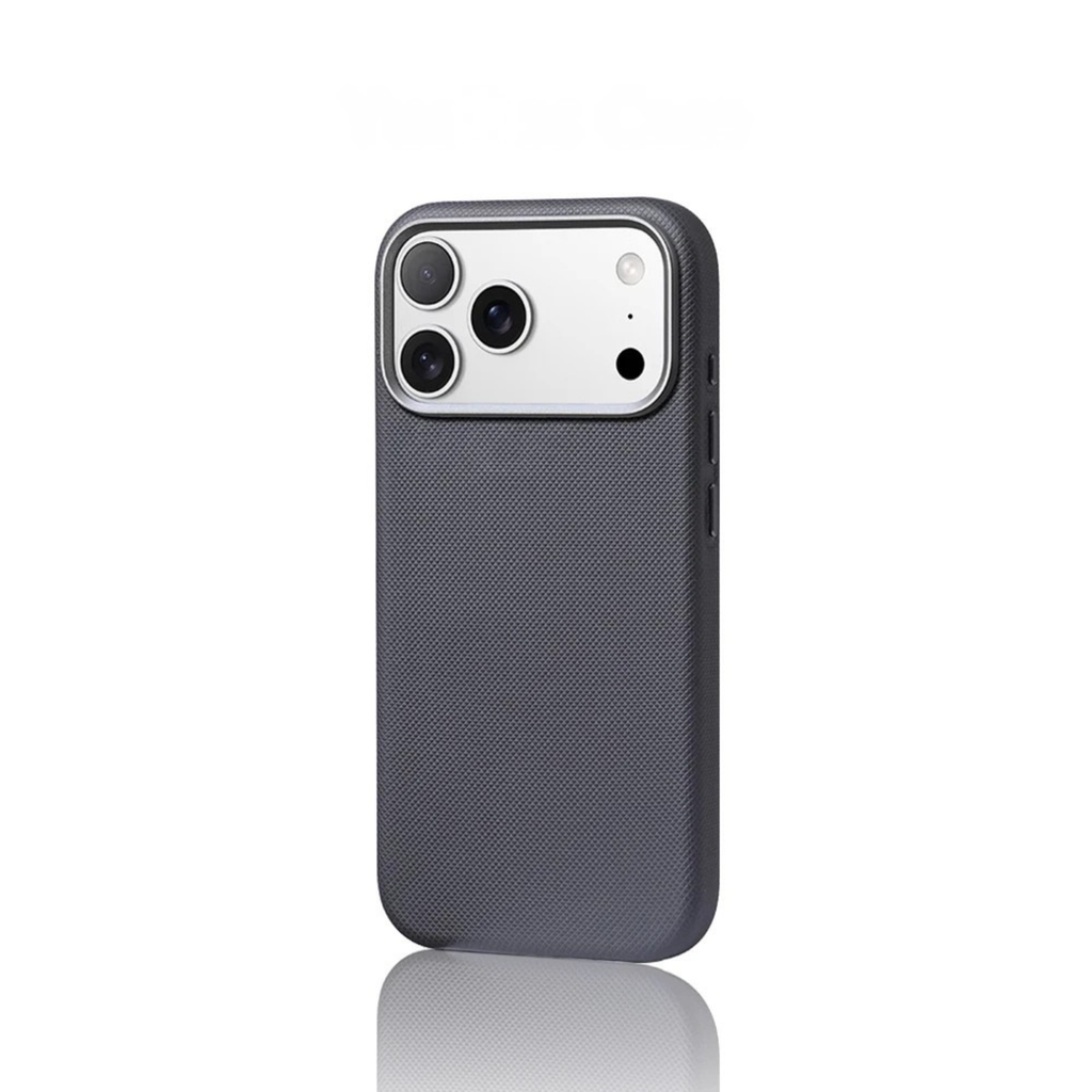 Woven Twill Texture iPhone Case with Metal Style Camera Frame and Button Covers