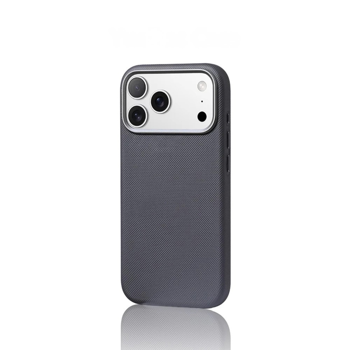 Woven Twill Texture iPhone Case with Metal Style Camera Frame and Button Covers