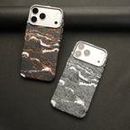 Ocean Wave Art iPhone Case with Metal Style Camera Frame and Lens Guard