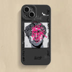 Mona Lisa Graffiti Art Portrait iPhone Case Soft Silicone with Raised Camera Frame and Lens Guard