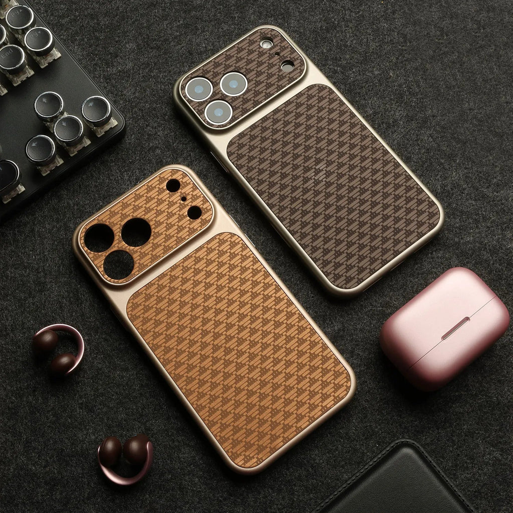 Geometric Pattern iPhone Case with Built In Camera Lens Cover and Raised Camera Frame