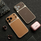 Geometric Pattern iPhone Case with Built In Camera Lens Cover and Raised Camera Frame