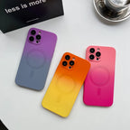 Gradient Ombre MagSafe iPhone Case Soft Silicone with Raised Camera Frame and Lens Guard