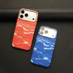Ocean Wave Art iPhone Case with Metal Style Camera Frame and Lens Guard