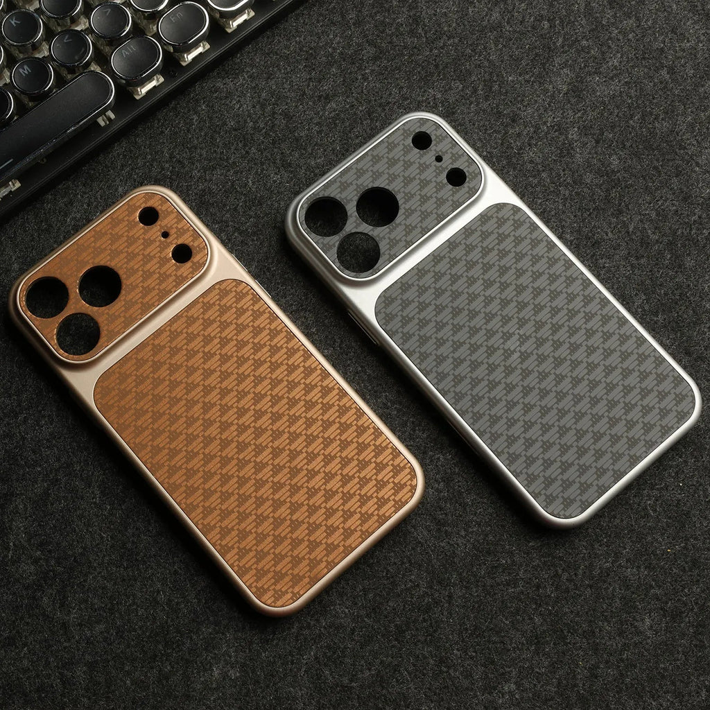 Geometric Pattern iPhone Case with Built In Camera Lens Cover and Raised Camera Frame