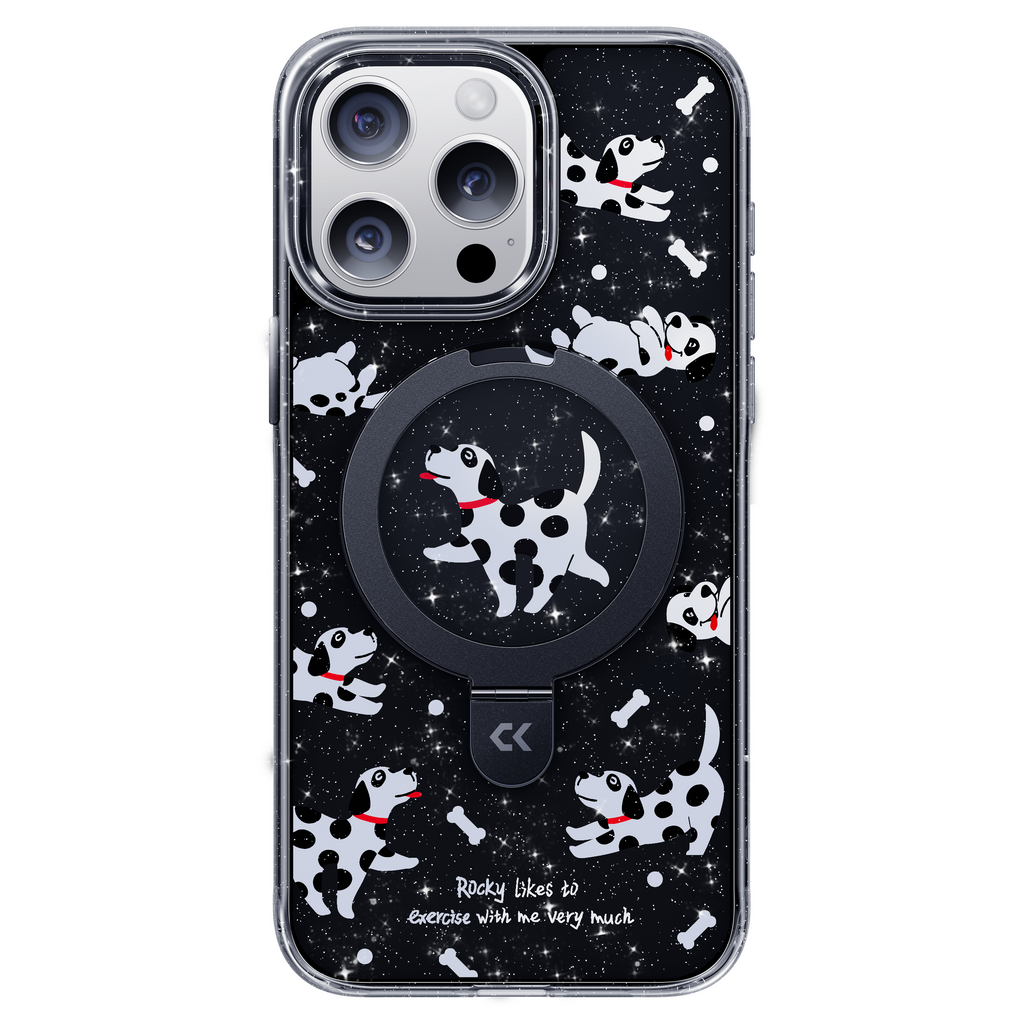 Dalmatian Dog Pattern MagSafe iPhone Case with Ring Stand