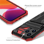 Heavy Duty iPhone Case Card Holder Kickstand