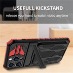 Heavy Duty iPhone Case Card Holder Kickstand