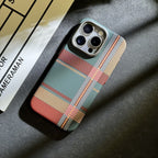 Plaid Pattern iPhone Case With Woven Texture