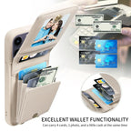 Leather Zipper Wallet iPhone Case with Crossbody Strap
