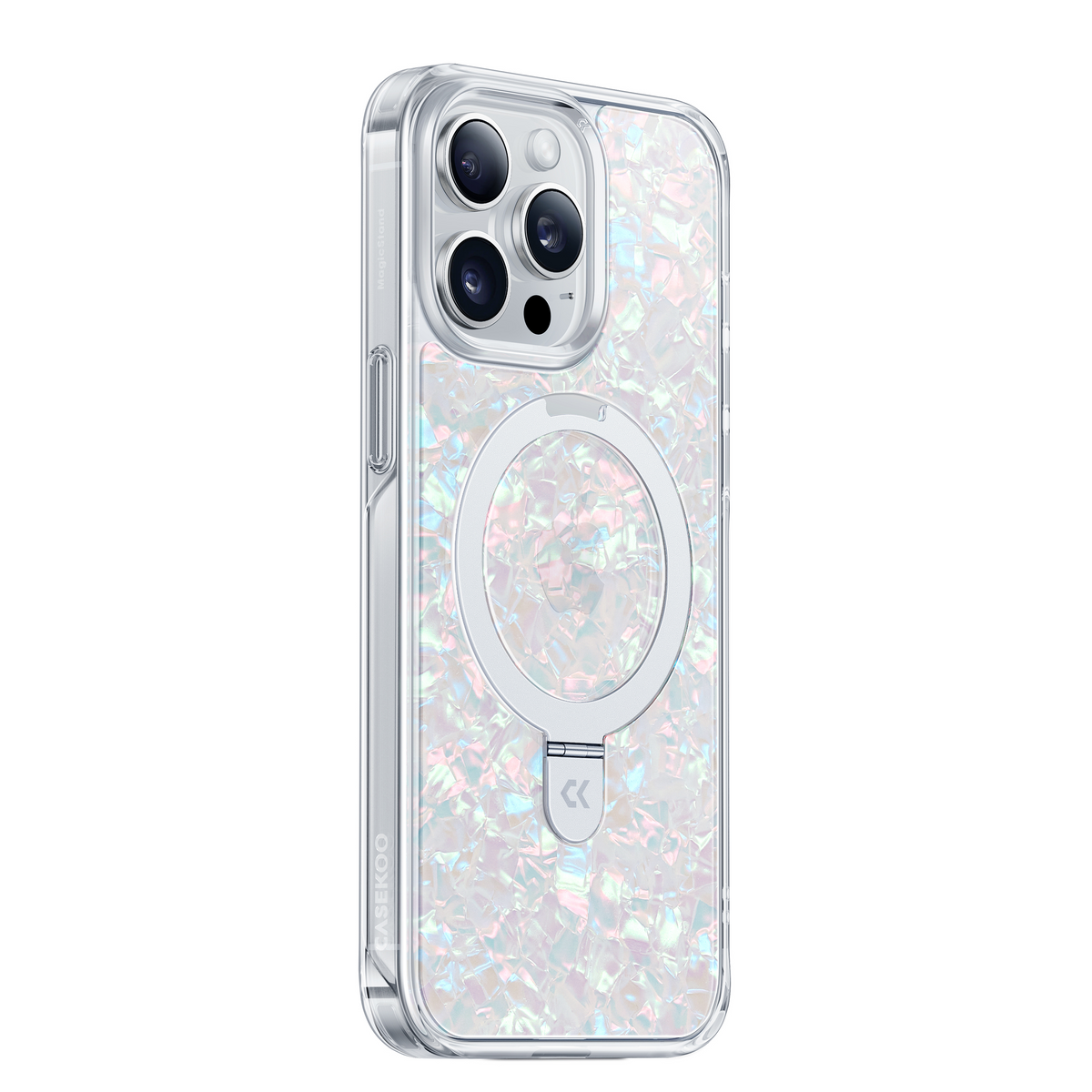 Pearl Shell Pattern iPhone Case with Ring Stand