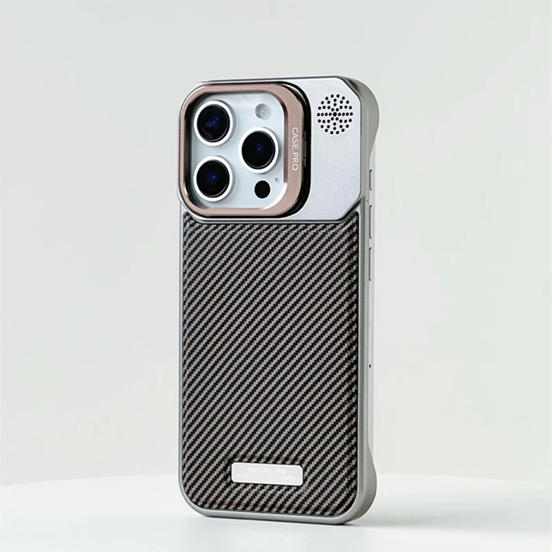 Carbon Fiber Panel Metal Frame iPhone Case