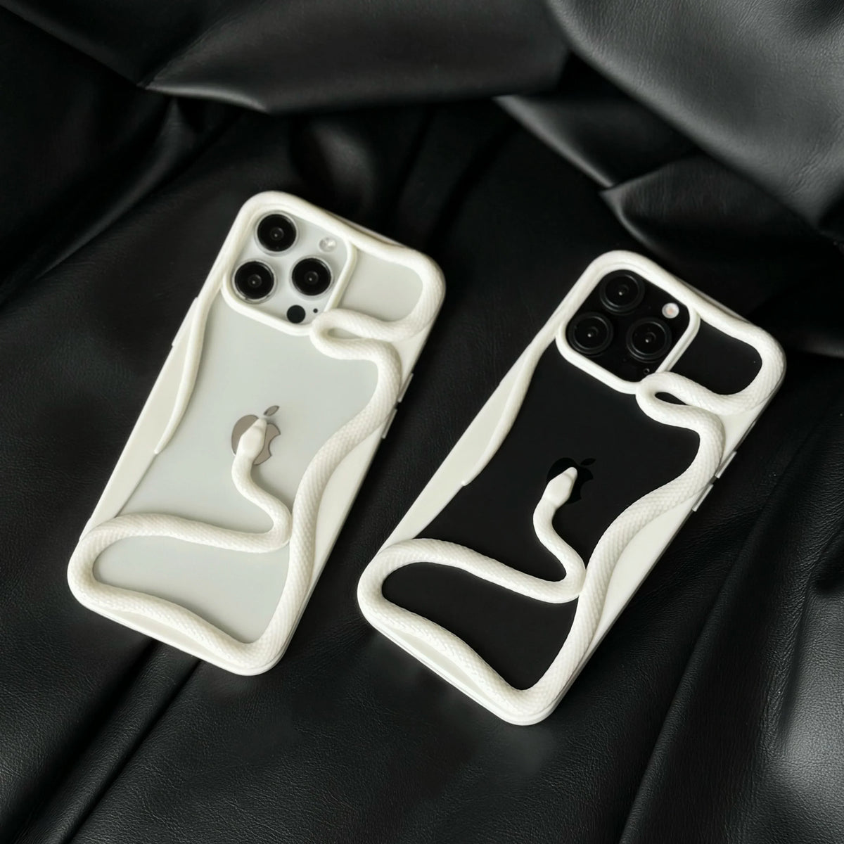 3D Snake Design iPhone Case with Textured Scale Finish & Camera Lens Protection