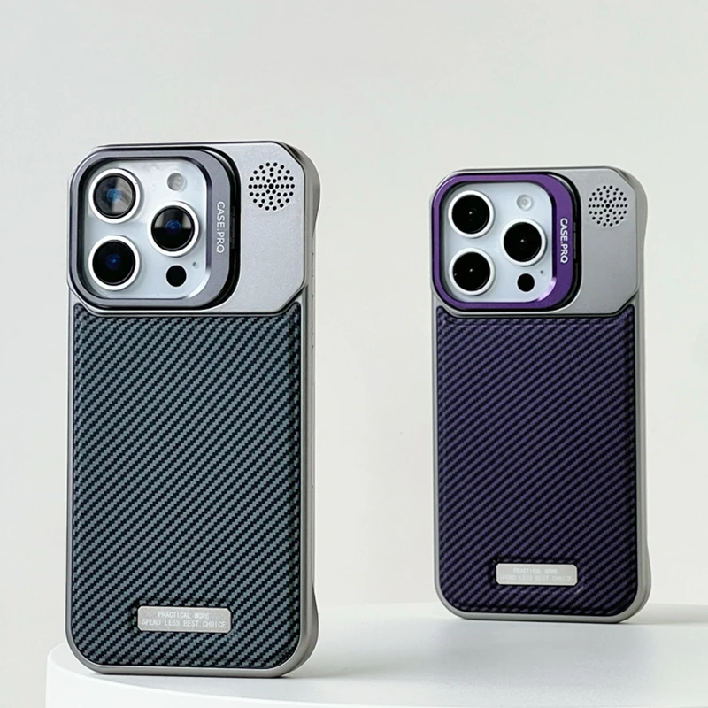 Carbon Fiber Panel Metal Frame iPhone Case