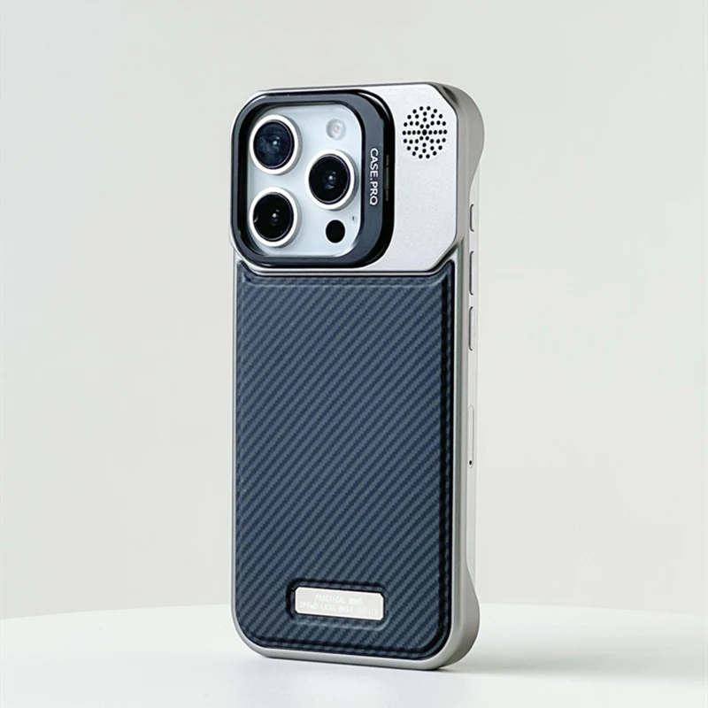 Carbon Fiber Panel Metal Frame iPhone Case