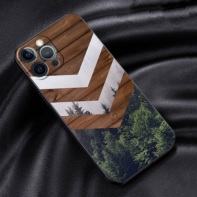 Foggy Forest Wood Texture iPhone Case