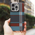 Plaid Pattern iPhone Case With Woven Texture