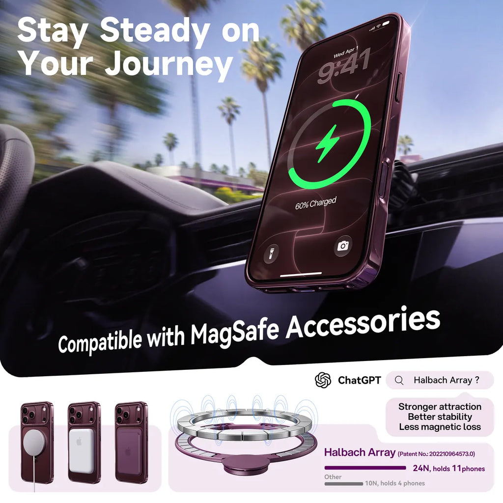 360 Rotating Ring Stand MagSafe iPhone Case