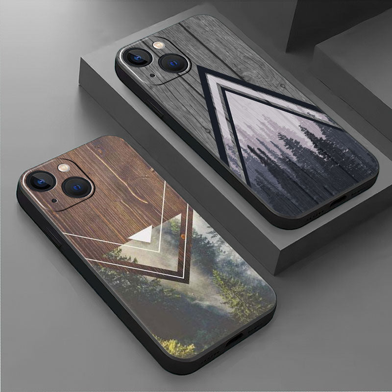 Foggy Forest Wood Texture iPhone Case