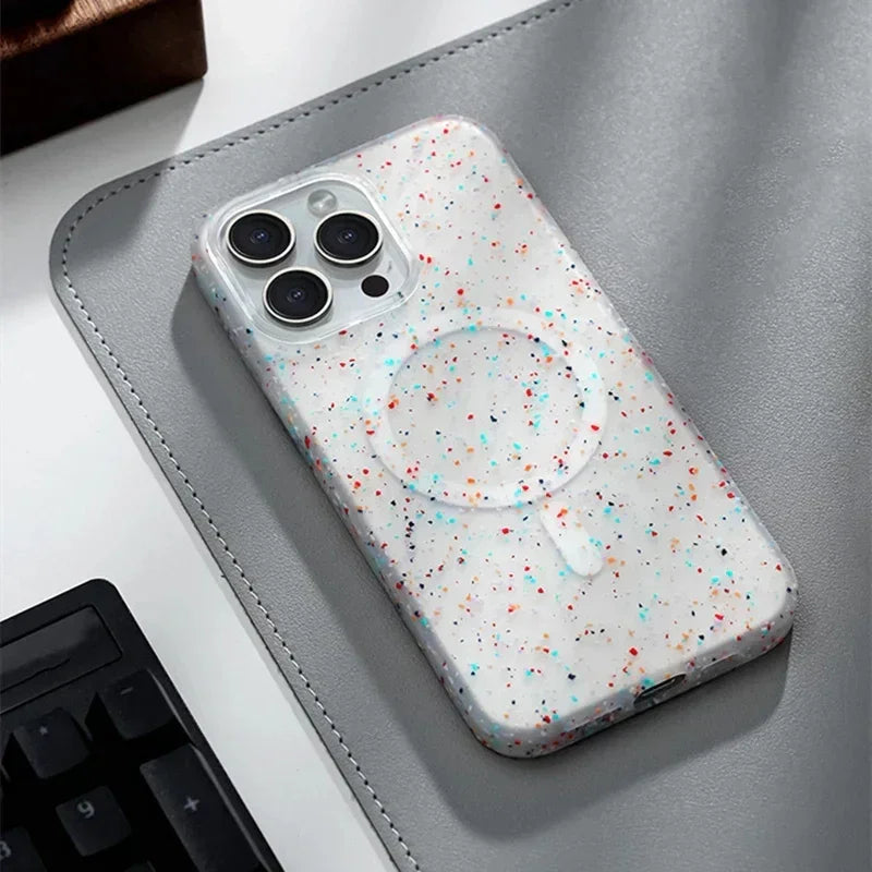 Speckled Magsafe Silicone iPhone Case with Soft Touch Finish & Camera Lens Protection