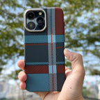 Plaid Pattern iPhone Case With Woven Texture