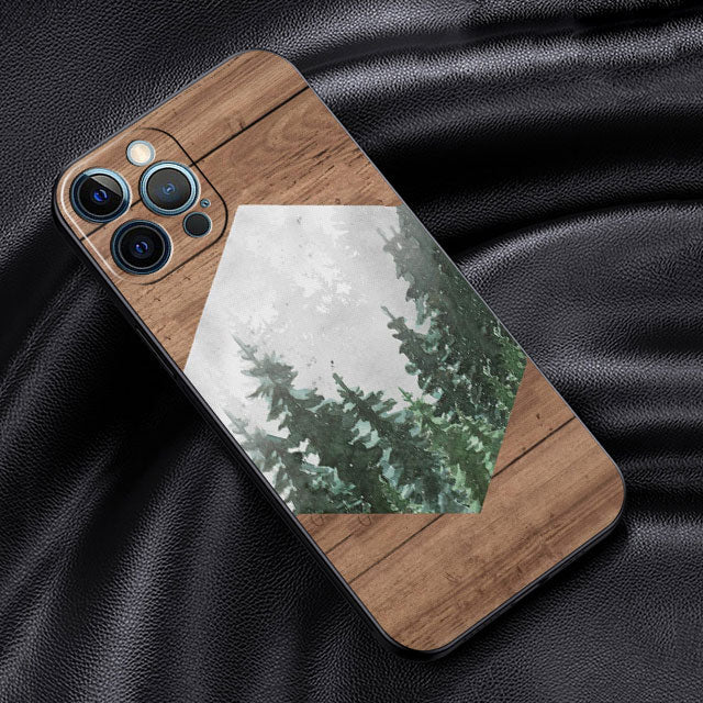 Foggy Forest Wood Texture iPhone Case