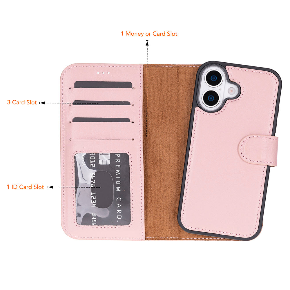 Detachable Leather iPhone Wallet Case with Card Slots