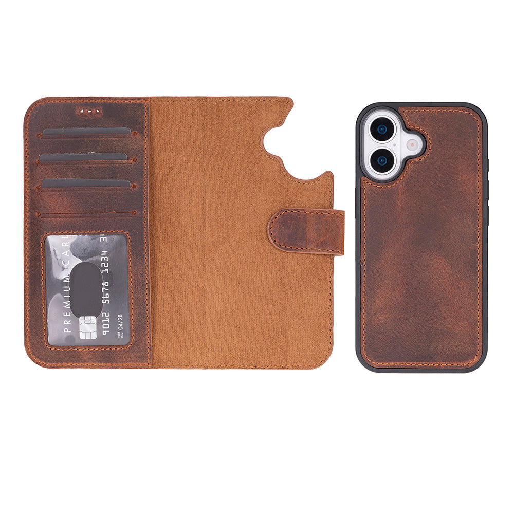 Detachable Leather iPhone Wallet Case with Card Slots