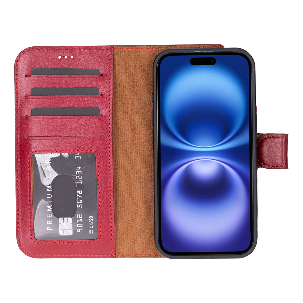 Detachable Leather iPhone Wallet Case with Card Slots