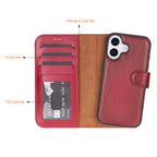 Detachable Leather iPhone Wallet Case with Card Slots