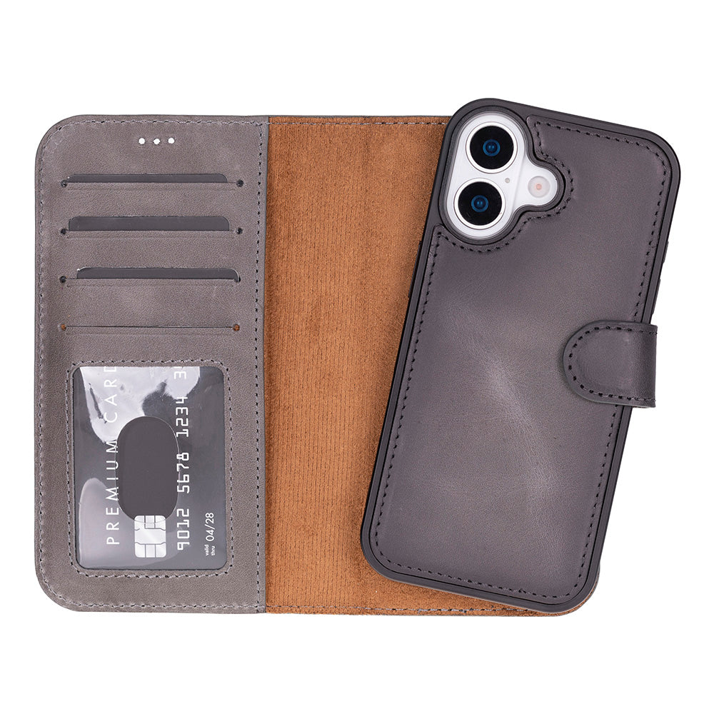 Detachable Leather iPhone Wallet Case with Card Slots