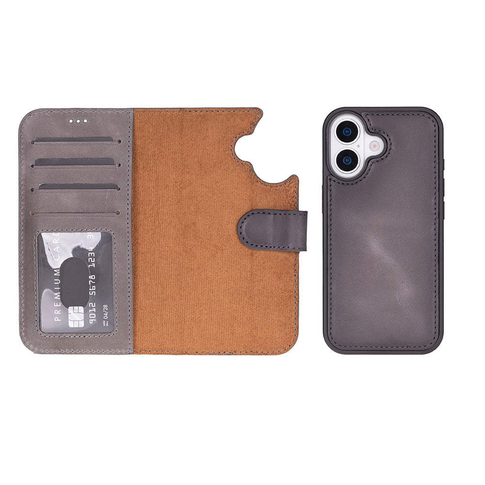 Detachable Leather iPhone Wallet Case with Card Slots