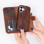 Detachable Leather iPhone Wallet Case with Card Slots