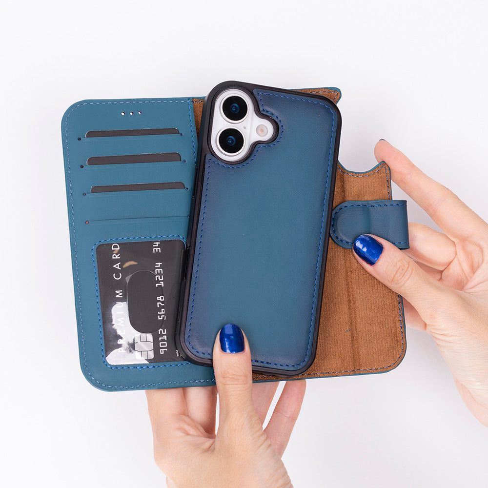 Detachable Leather iPhone Wallet Case with Card Slots